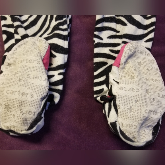 Carter's | Footed Pajamas | 24 Months | Fleece | Zebra | Girls | PJs - Picture 5 of 7